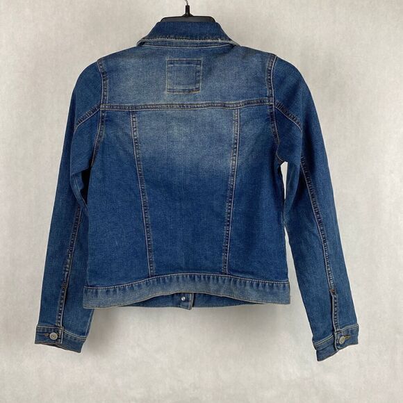 Mudd Girls Denim Jacket Size 16 Button Front Cropped - Picture 6 of 9